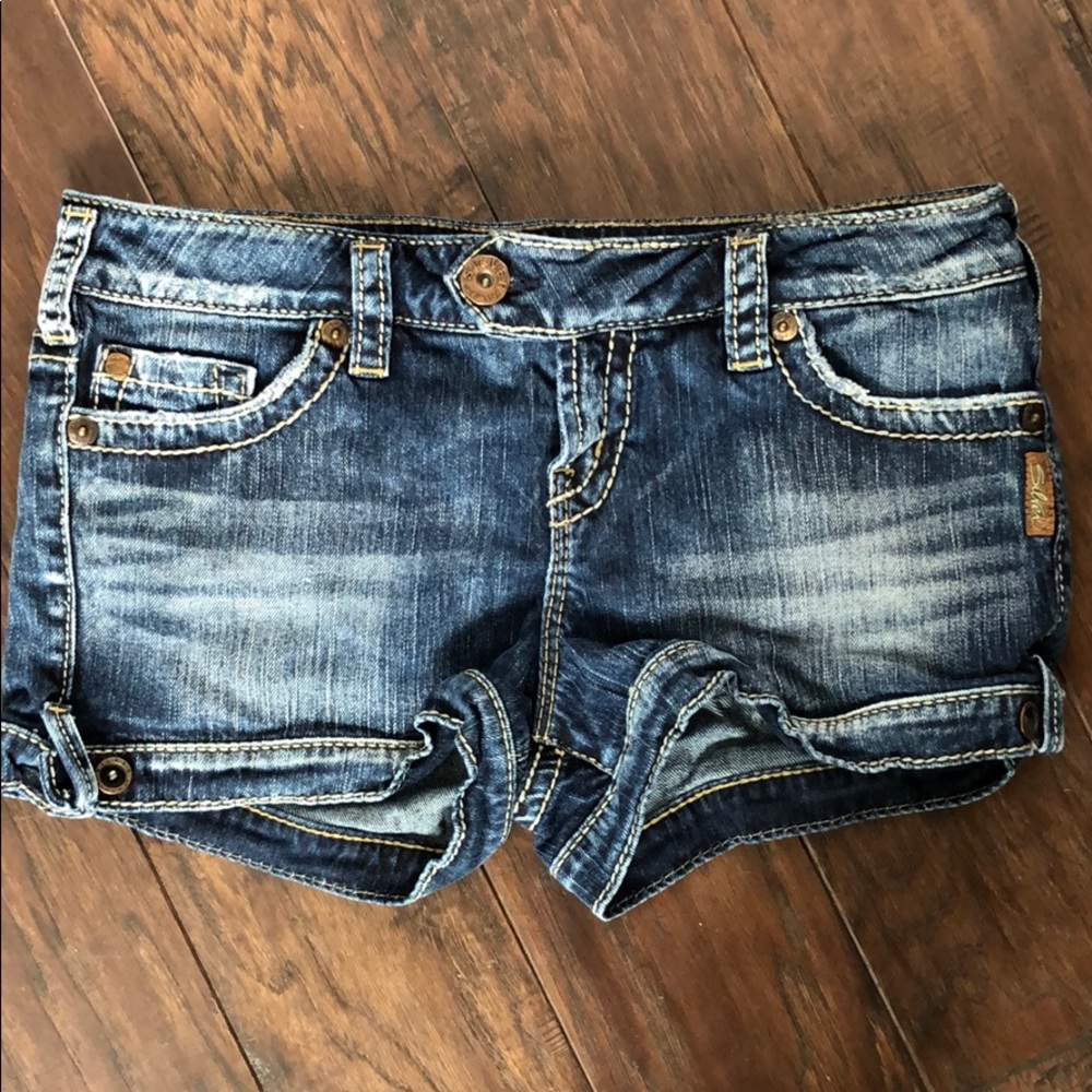 Silver jeans shorts